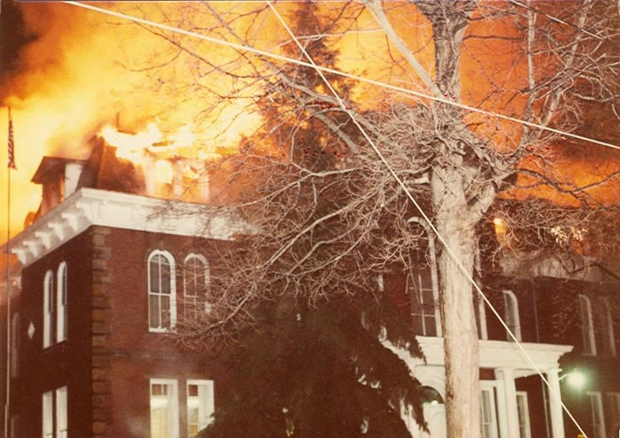 Burning Courthouse from the front