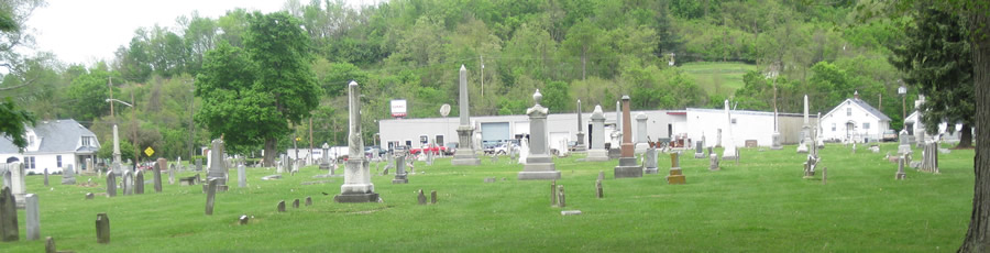 Overall view of Pine Street Cemetery