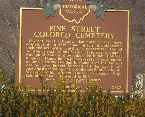 Pine Street Colored Cemeteroy historical marker