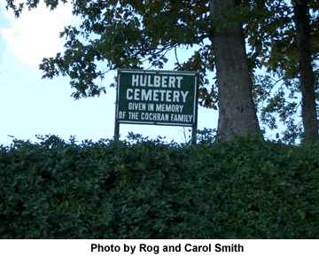 Hulbertl Cemetery sign