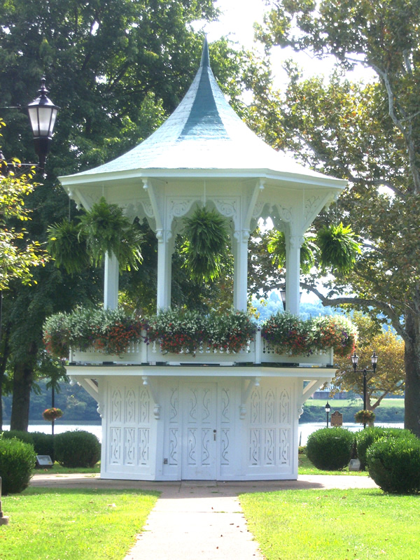 Bandstand decked out with summer flowers