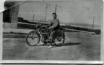 Unidentified man on a motorcycle