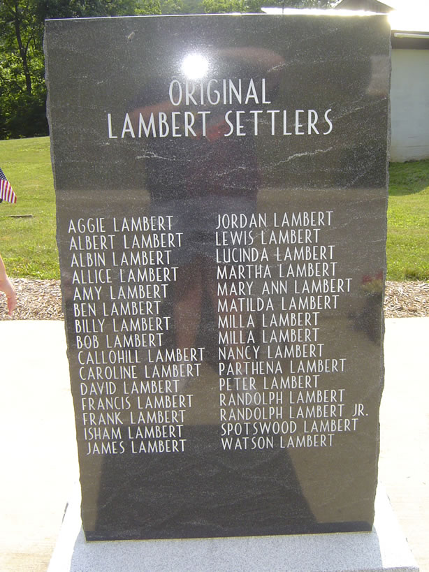 Memorial for Original Lambert Settlers